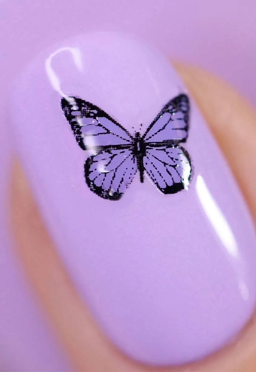 Nails Inc London Feeling So Fly neglelakksett med stickers lilla