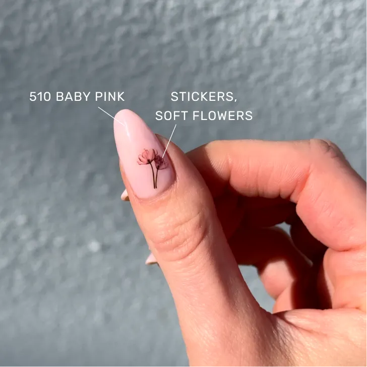 The Gel Collection Soft Flowers negleklistremerker blomster