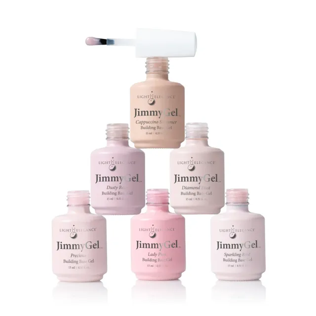 Light Elegance JimmyGel buildergel 6x15 ml rosa 6-pakning