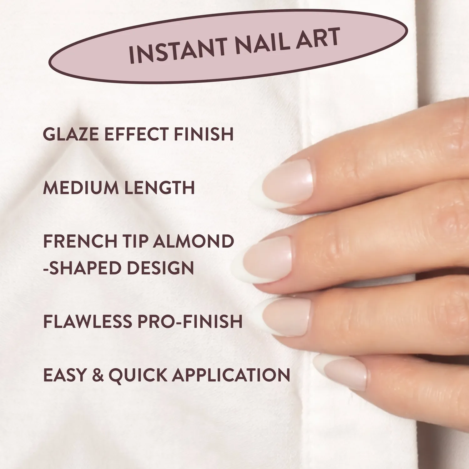 Nails Inc London All Out Olivia press-on negler french