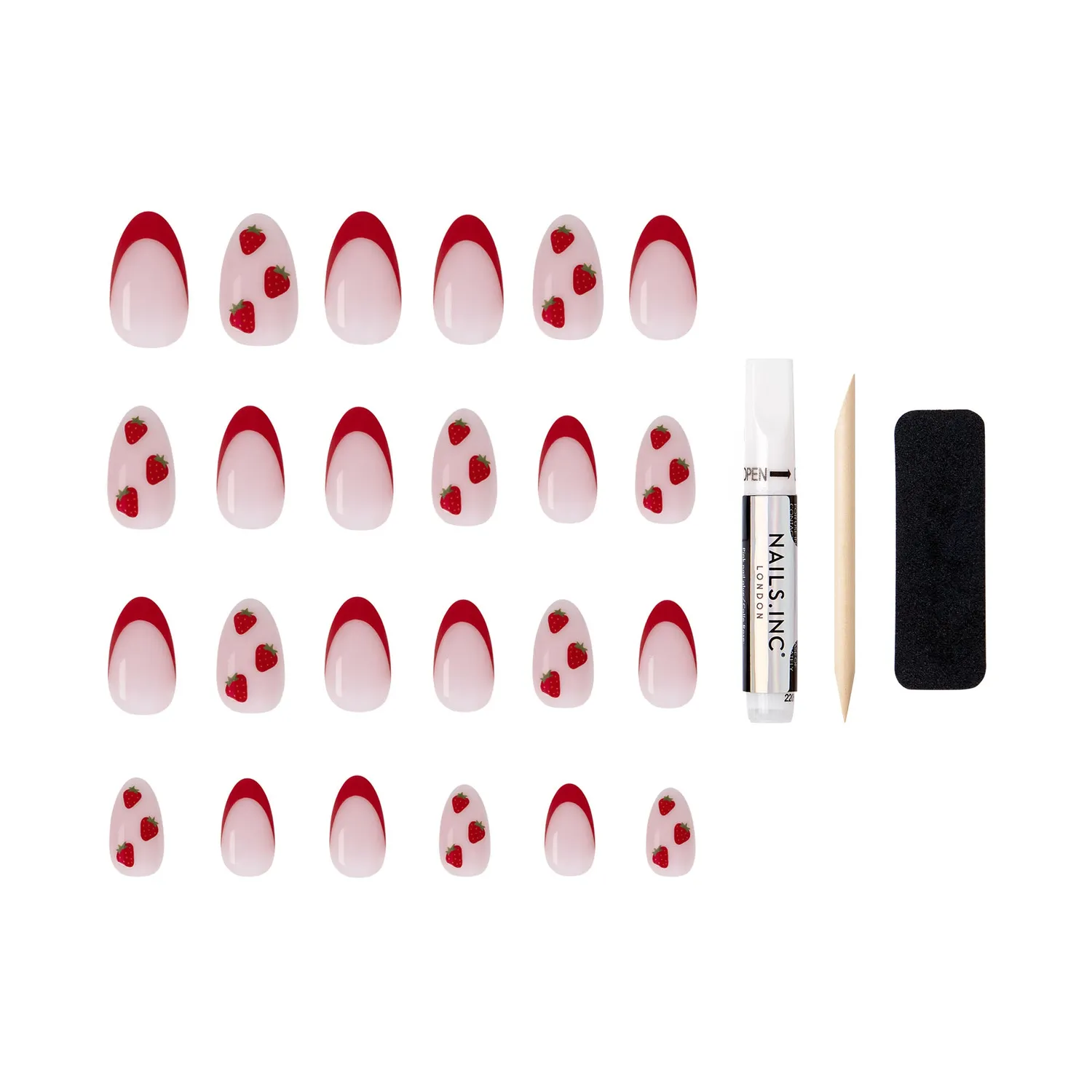 Nails Inc Strawberry Picked French Tip løsnegler