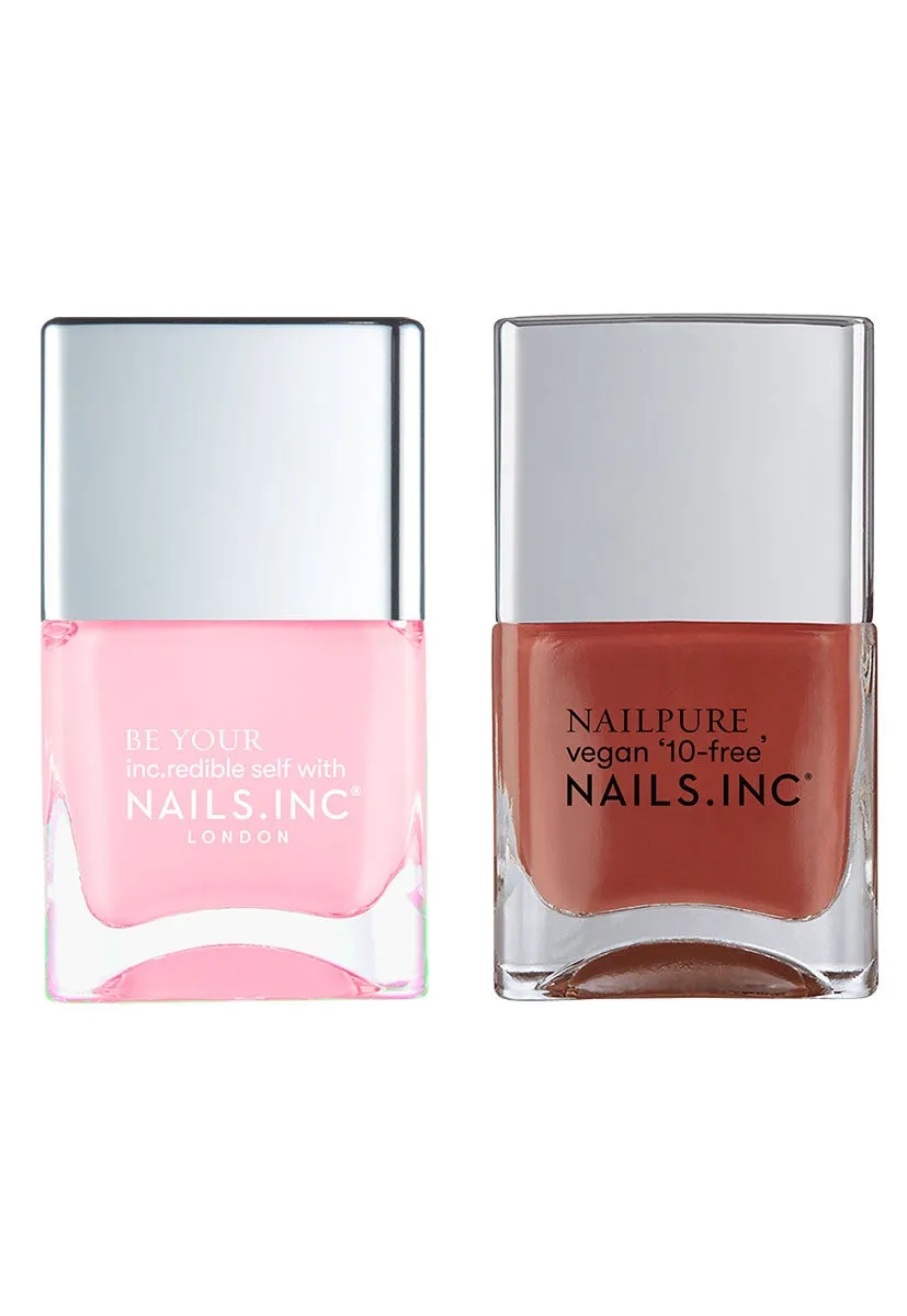 Nails Inc London Check Couture neglelakk duo 2-pk krem