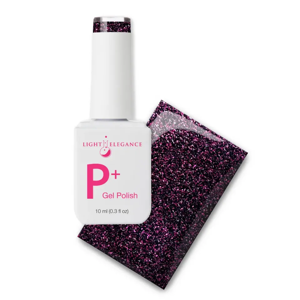 Light Elegance P+ My Showgirl gellakk 10 ml svart glitter