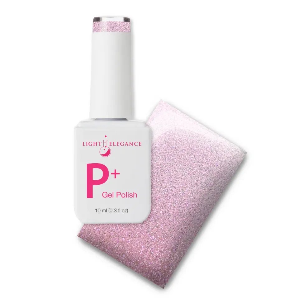 Light Elegance P+ Cheshire Charm gellakk 10 ml rosa glitter