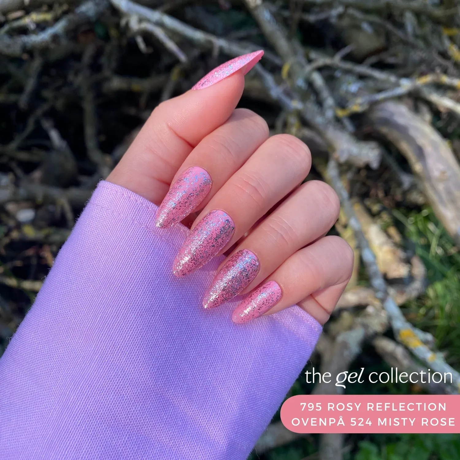 The Gel Collection 795 Rosy Reflection gellakk rosa glitter 10ml