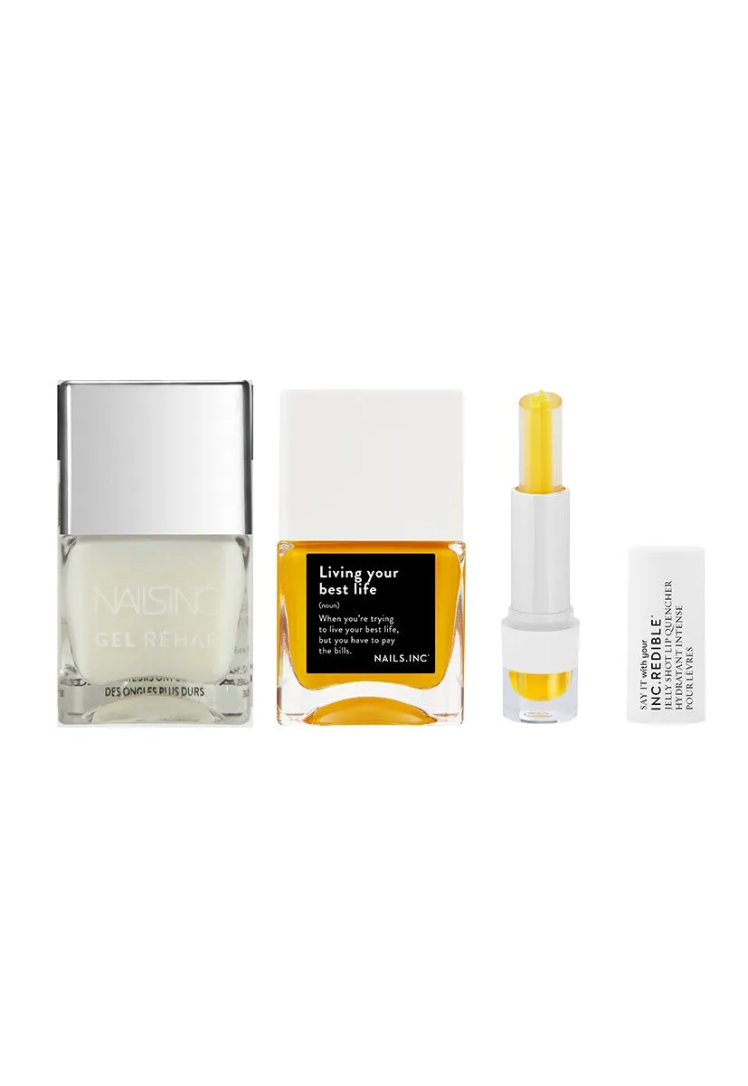 Nails Inc Gen Yellow Duo neglelakksett 2 stk krempleie