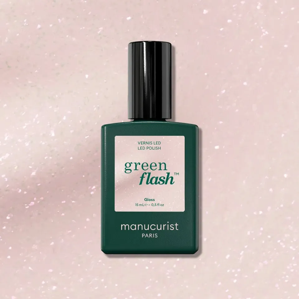 Manucurist Green Flash Gloss neglelakk hvit rosa skimmer