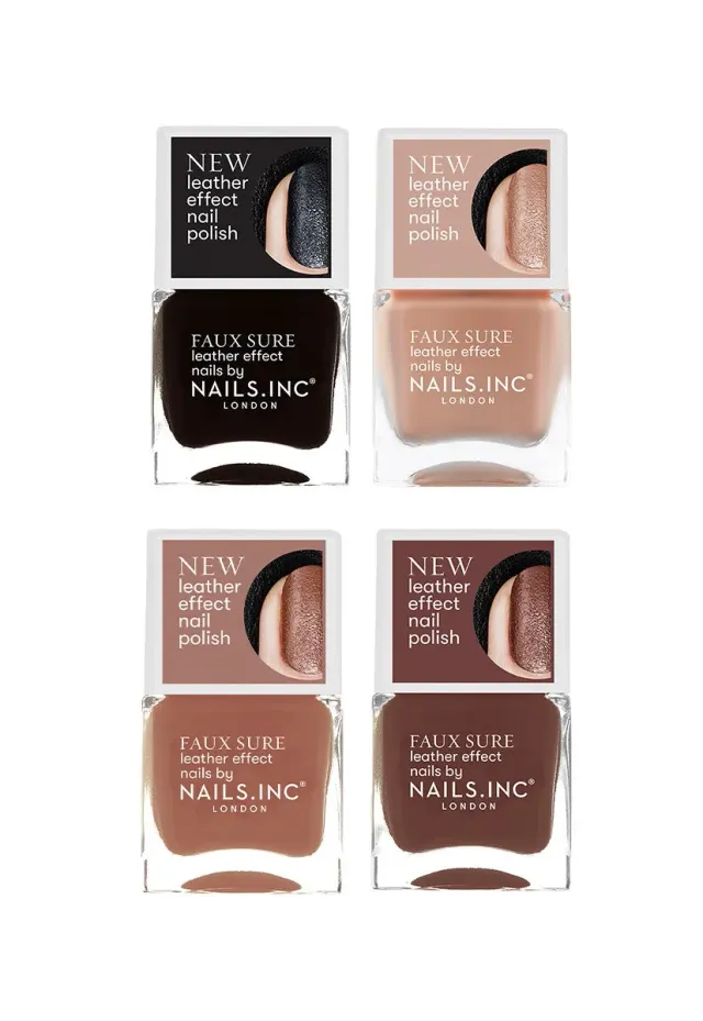 Nails Inc Faux Sure neglelakk 4-pakning skinn-effekt