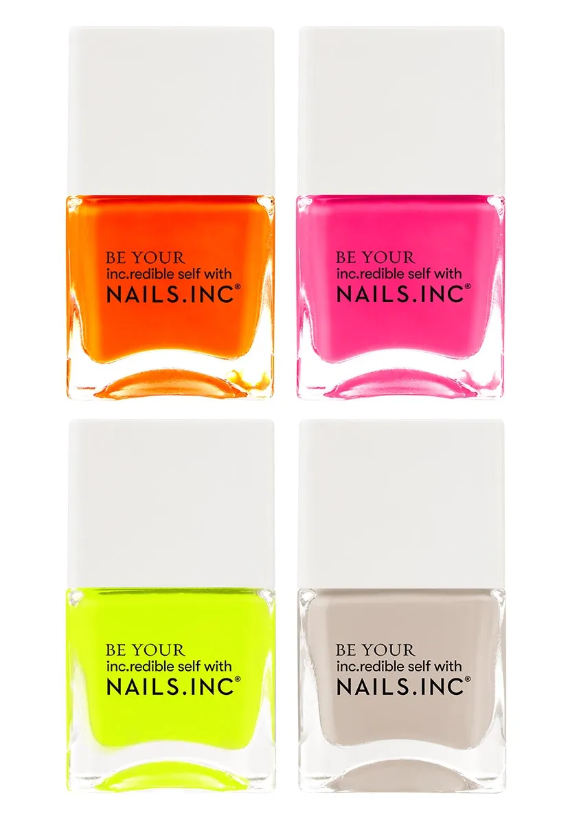 Nails Inc Naked In Neon neglelakksett 4-pk neon kremfinish