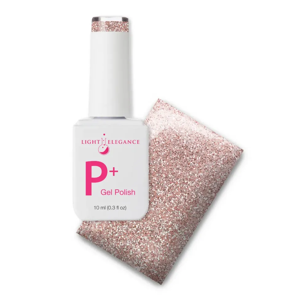 Light Elegance P+ Nudie gellakk 10 ml champagneglitter