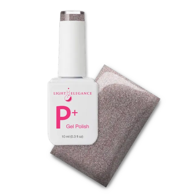 Light Elegance P+ Smokin Gun gellakk 10 ml grå glitter