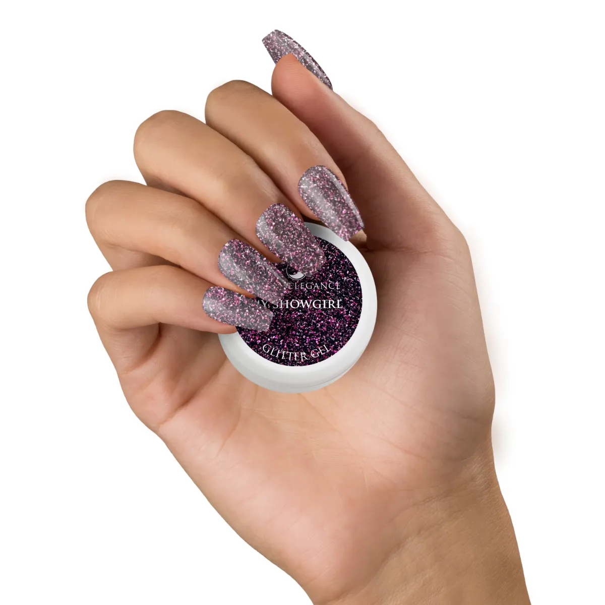 Light Elegance My Showgirl glittergel 10 ml svart-lilla