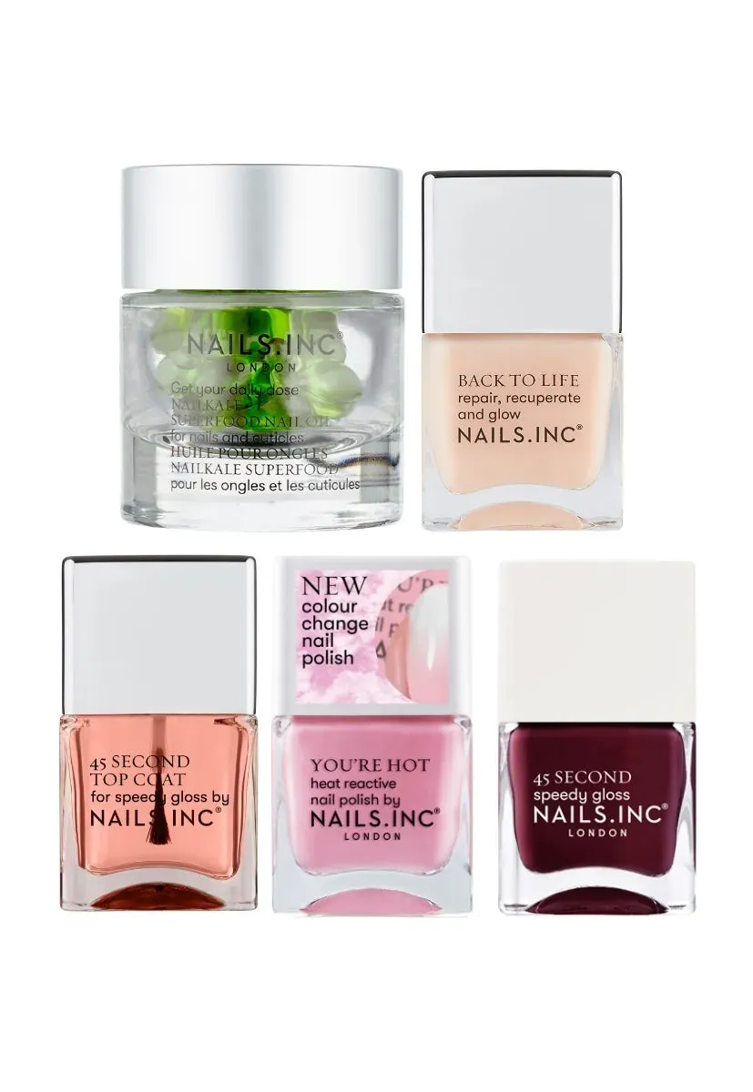 Nails Inc London Nail Glow Up neglesett 5-deler krem