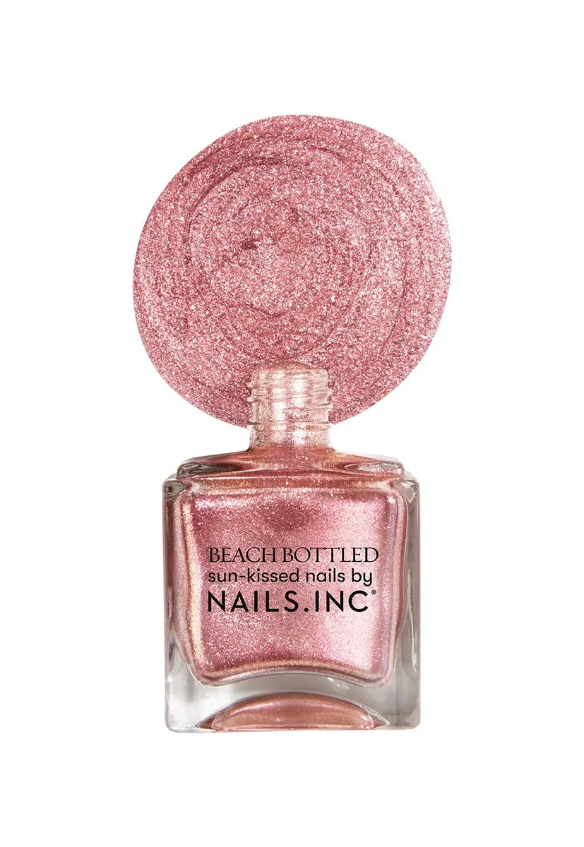 Nails Inc Beach Bottled Major Player neglelakk rosa shimmer