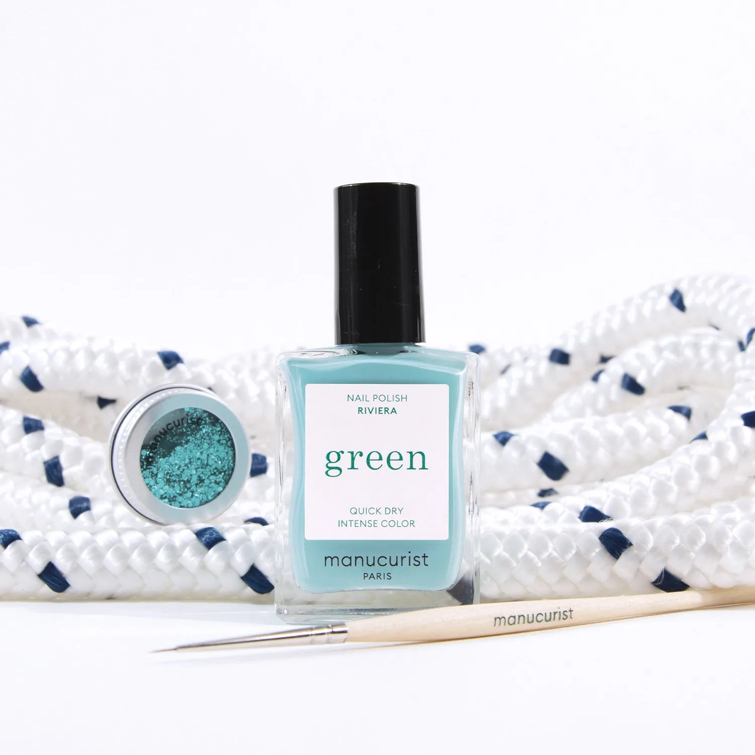 Manucurist Underwater Glitter neglesett Green Flash Riviera