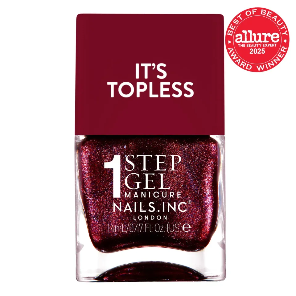 Nails Inc Its Topless Scarlett neglelakk 1-Step Gel hurtigtørkende