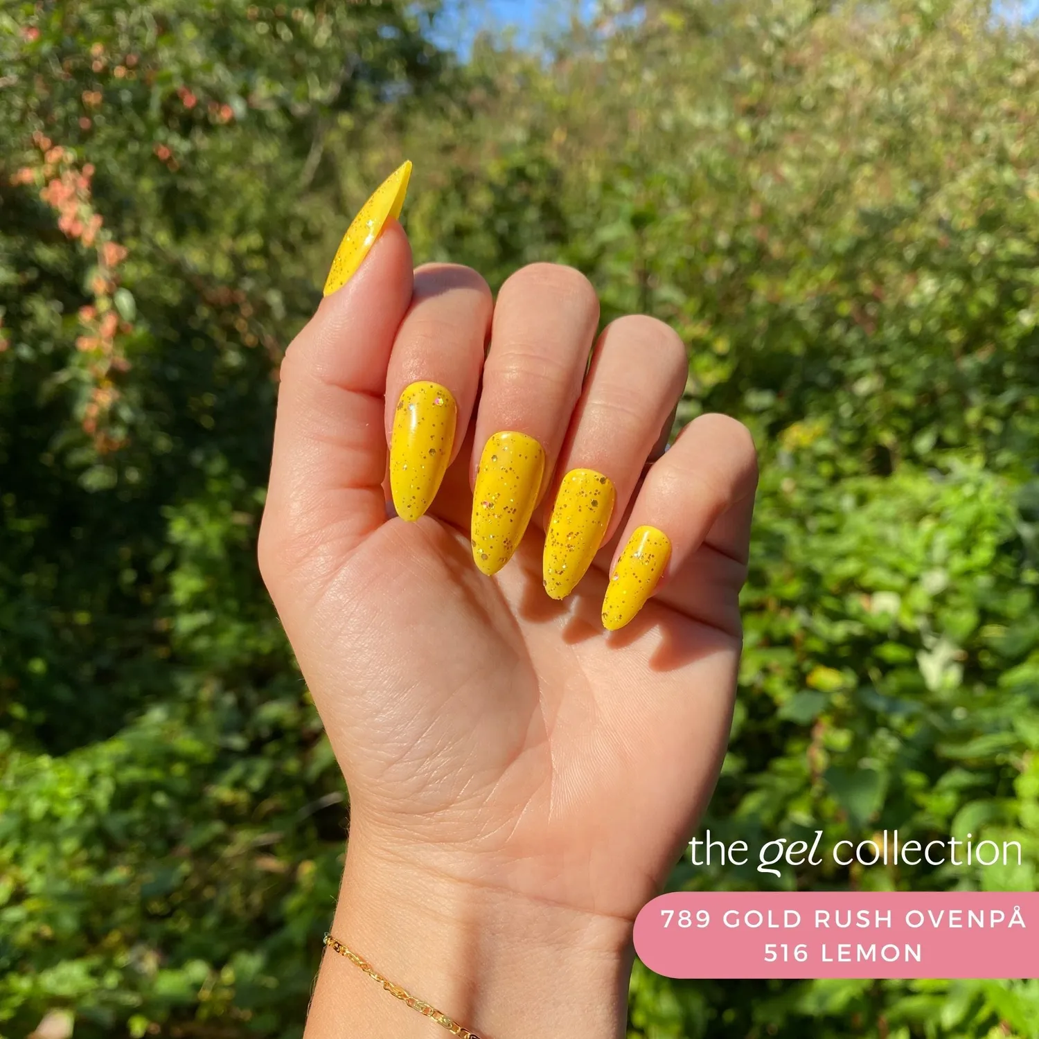 The Gel Collection 789 Gold Rush gel polish transparent 10 ml gullglitter