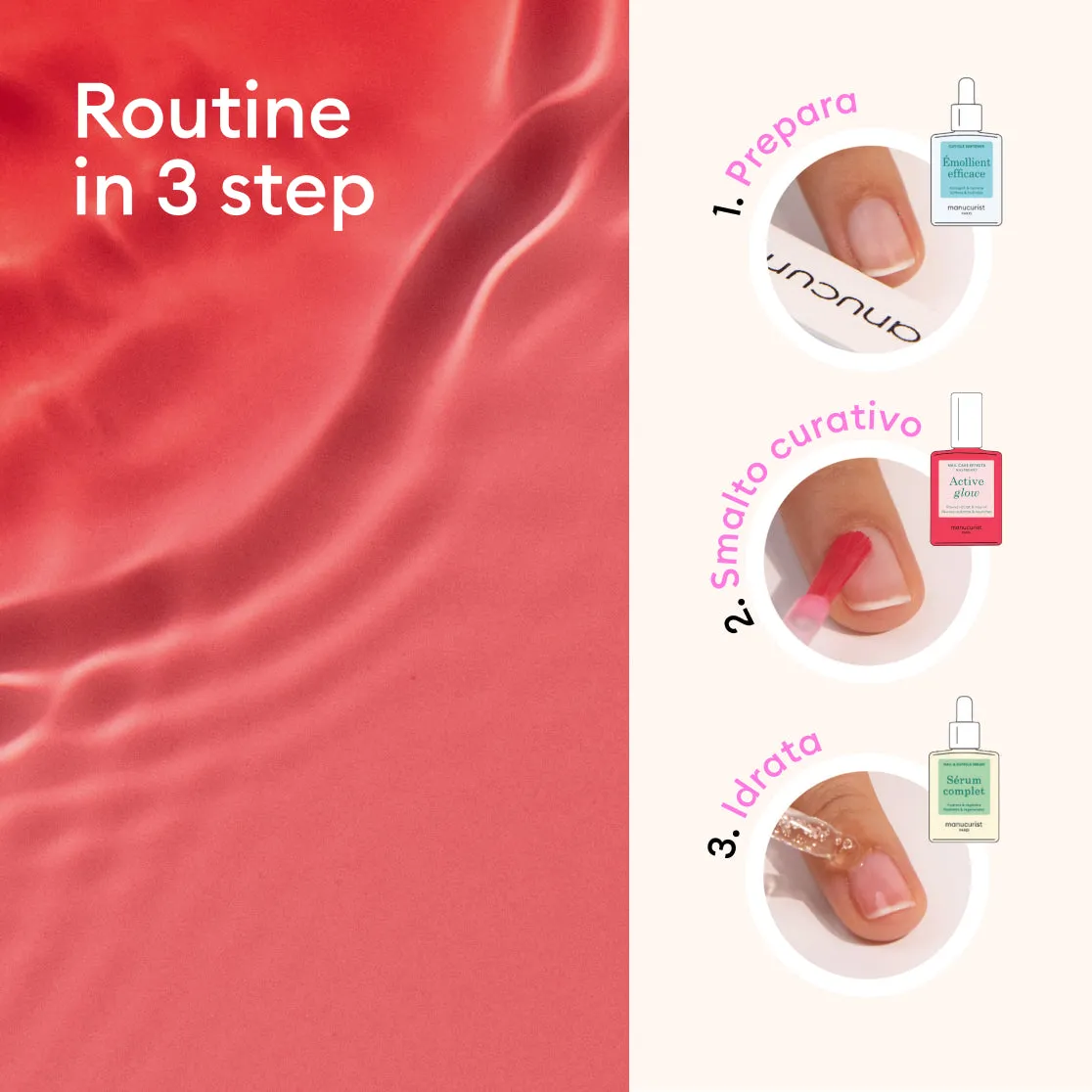 Manucurist Active Manicure Kit neglesett 3 pleielakk glans