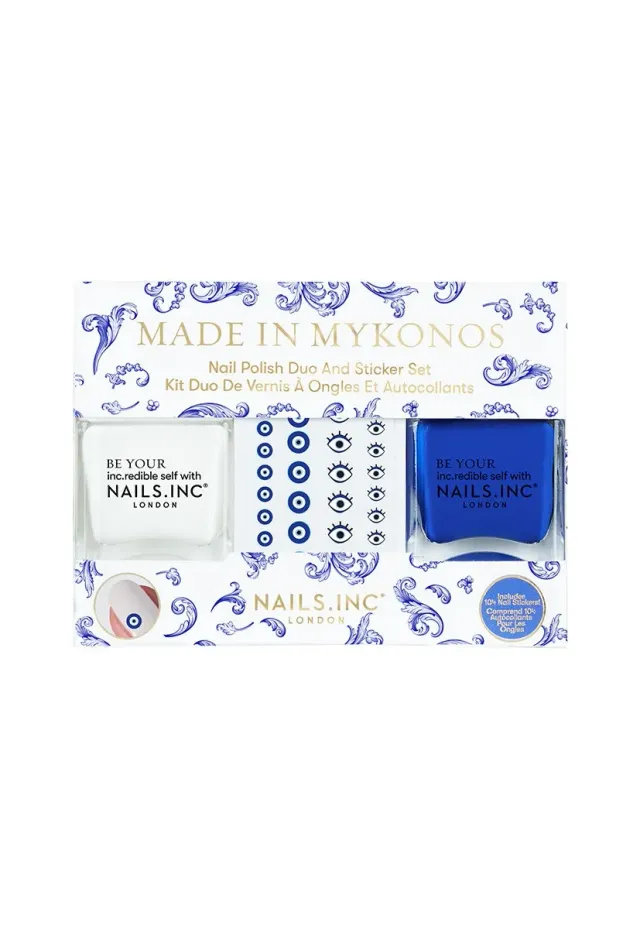 Nails Inc Made In Mykonos neglelakk duo med stickers