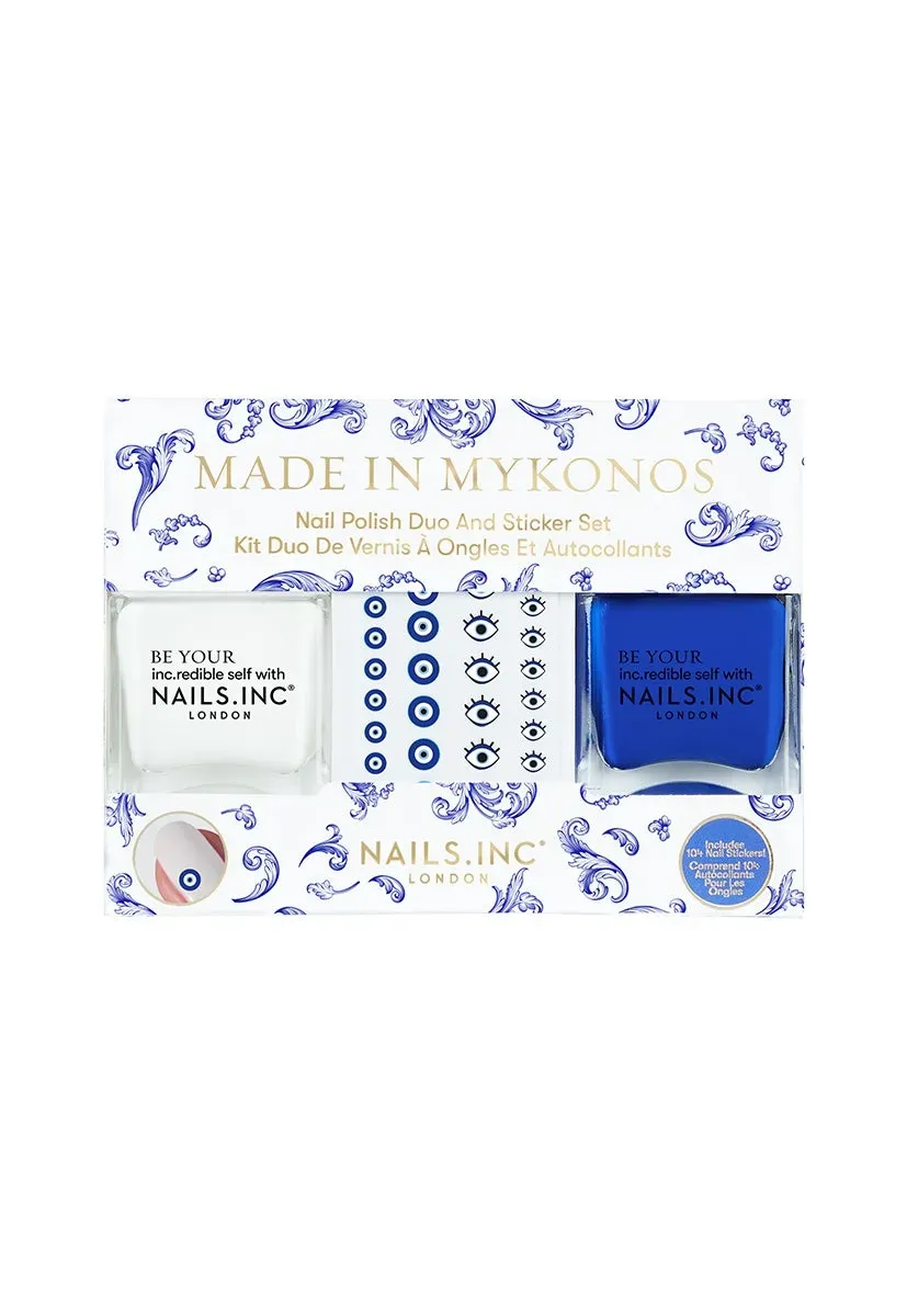 Nails Inc Made In Mykonos neglelakk sett med stickers
