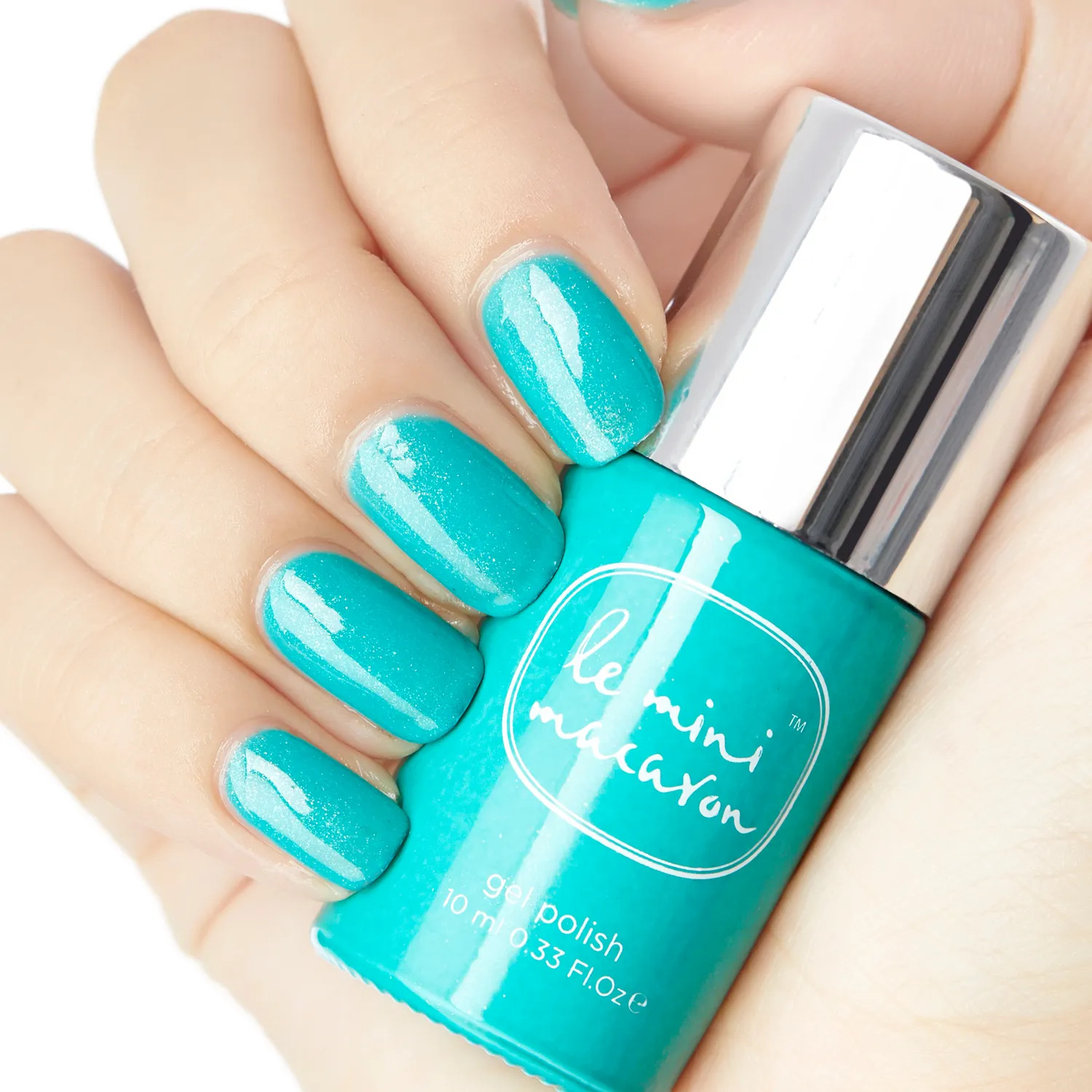Le Mini Macaron Sparkling Seasalt gellakk 8,5 ml turkis glitter