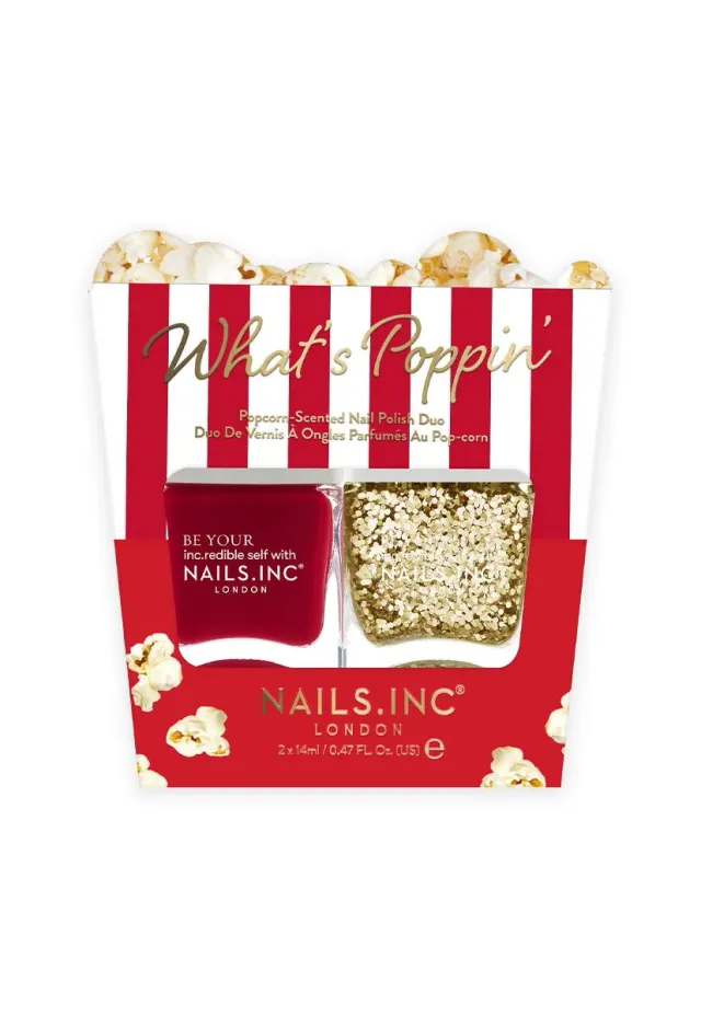 Nails Inc Whats Poppin neglelakk duo popcornduft