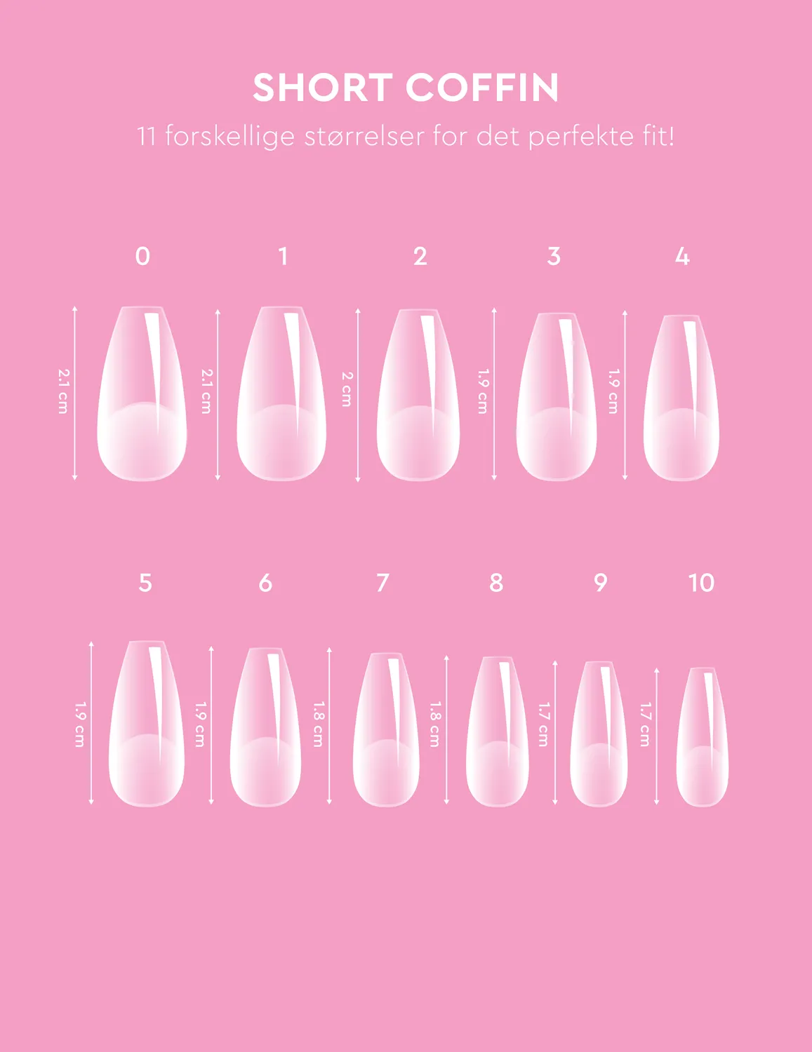 Le Mini Macaron Le Gel Nail Tips Short Coffin kunstnegler matt