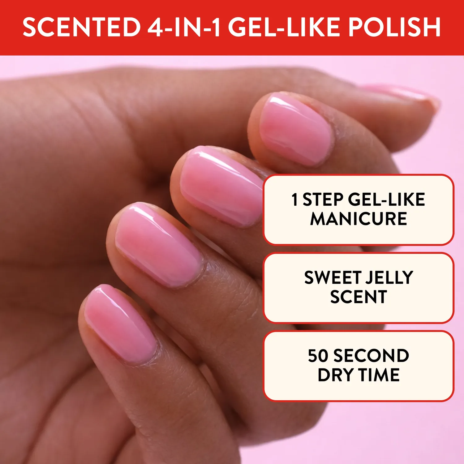 Nails Inc It's Topless Raspberry Red-y neglelakk jelly