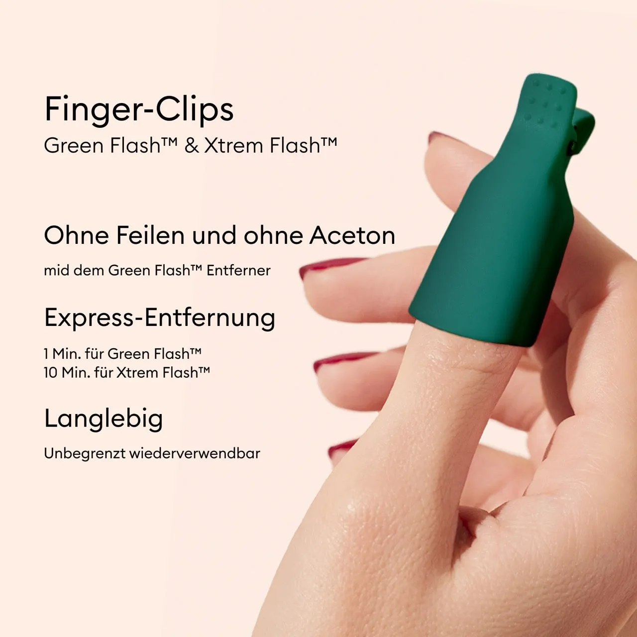 Manucurist Green Flash Nail Clips fjerneklemmer gjenbrukbare
