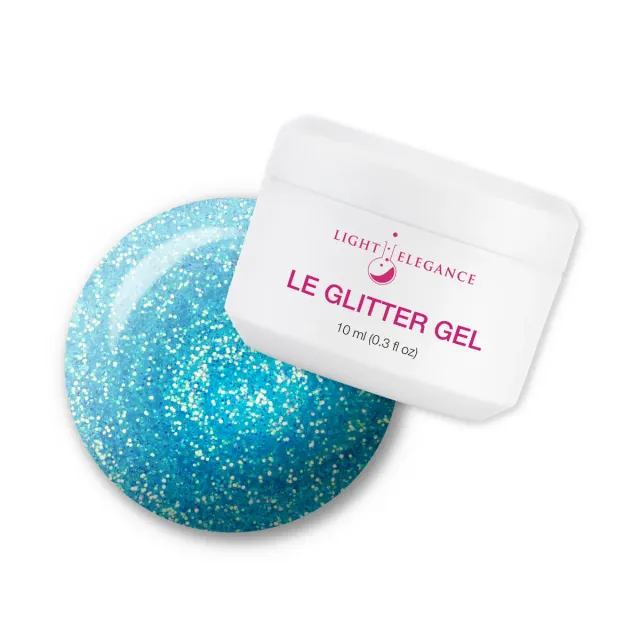 Light Elegance Snow Cone glittergel 10 ml blå dekkende