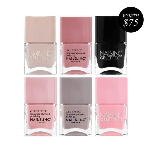 Nails Inc Gel With It neglelakksett geleffekt 6-pk