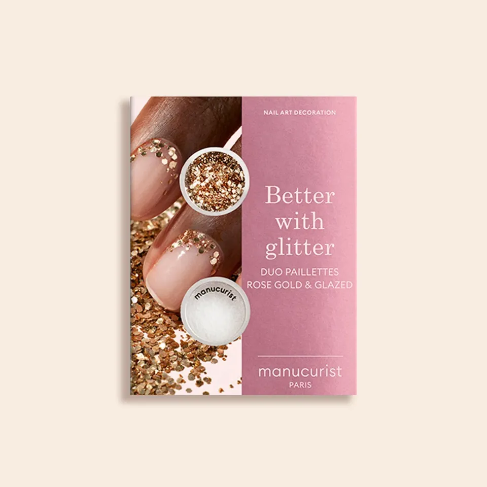 Manucurist Green Rose Gold Glitter & Glazed duo neglesett
