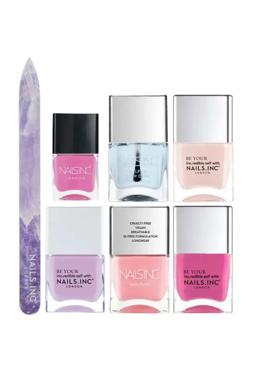 Nails Inc London Pick Your Pink neglelakk 7-pk rosa toner