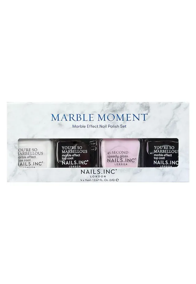 Nails Inc Marble Moment neglelakksett 4-pk krem longwear