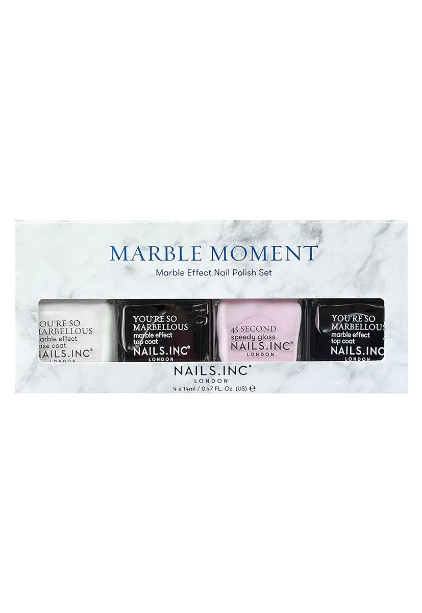 Nails Inc Marble Moment neglelakksett 4-pk krem longwear