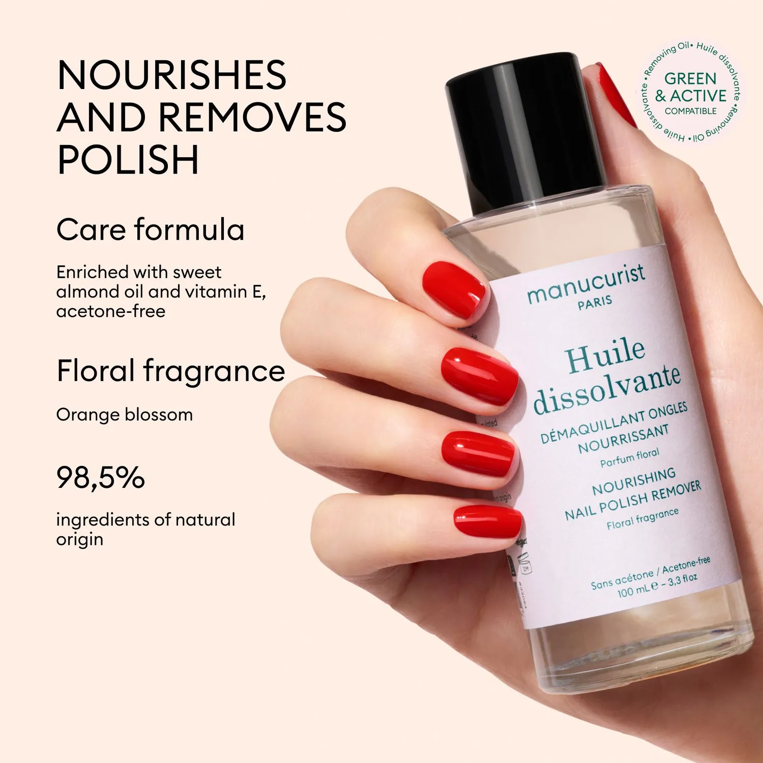 Manucurist Green neglelakkfjerner olje 100 ml