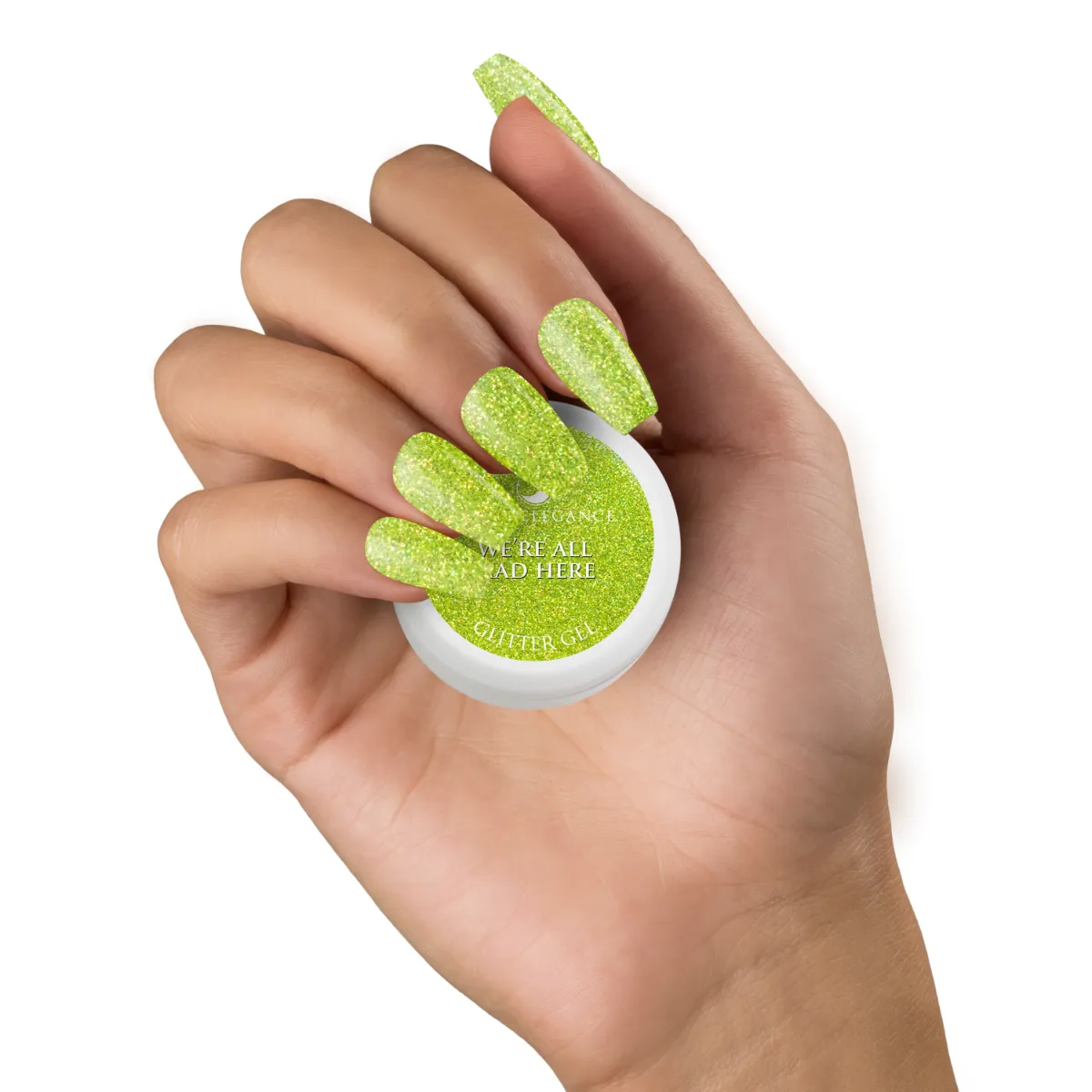 Light Elegance We're All Mad Here glittergel 10 ml limegrønn
