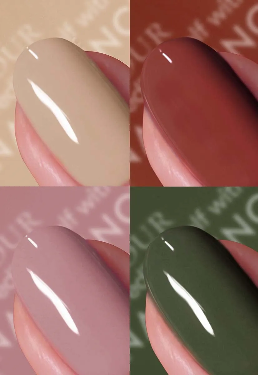 Nails Inc London Caught In Camo neglelakksett 4-pk nude krem