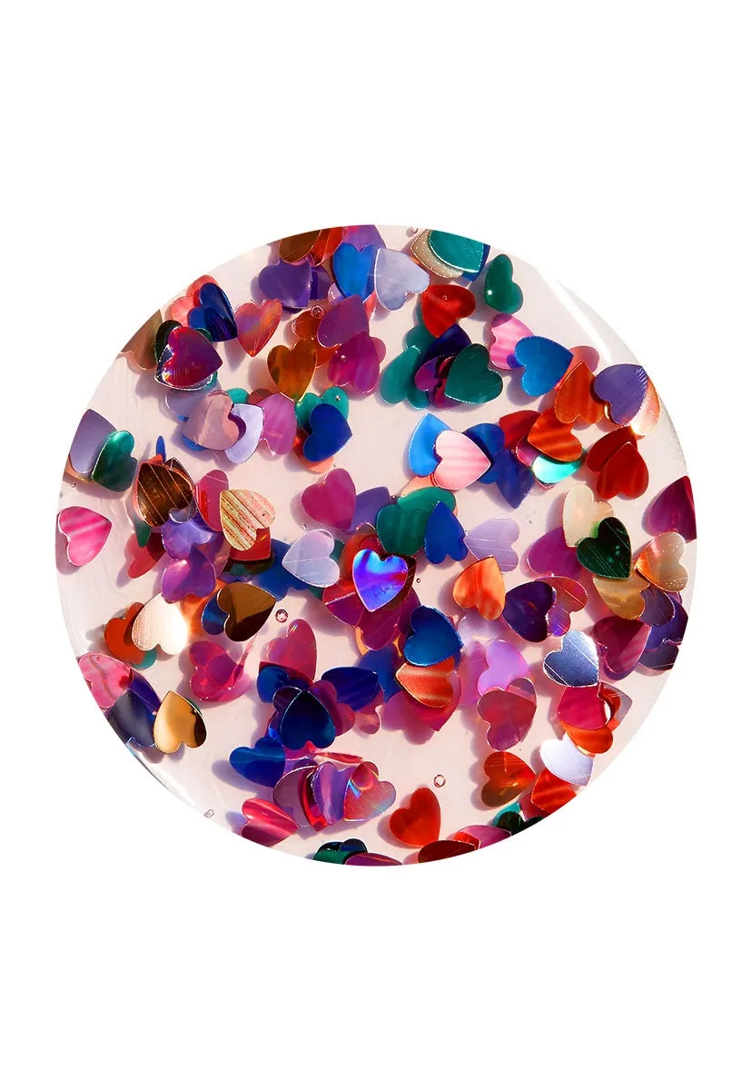 Nails Inc Kissing In Kensington neglelakk topper glitterhjerter