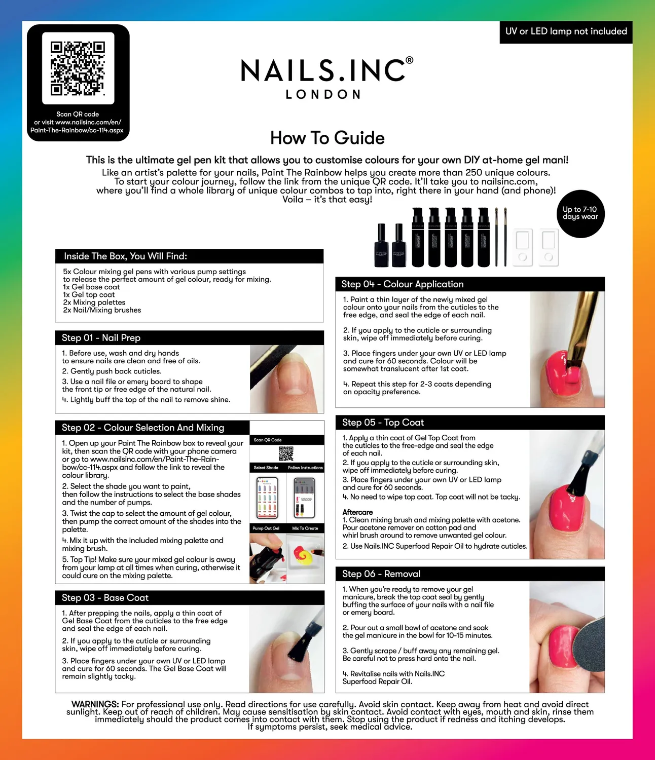 Nails Inc Paint The Rainbow manikyrsett gel