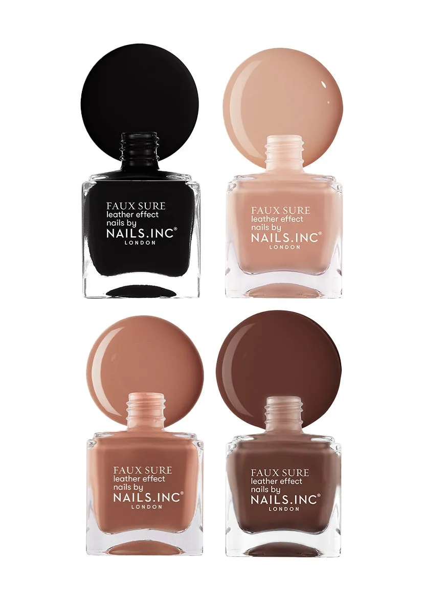 Nails Inc Faux Sure neglelakk 4-pakning skinn-effekt