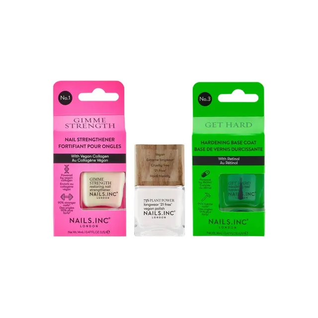 Nails Inc Hello Strong Nails neglesett 3-pakning styrke