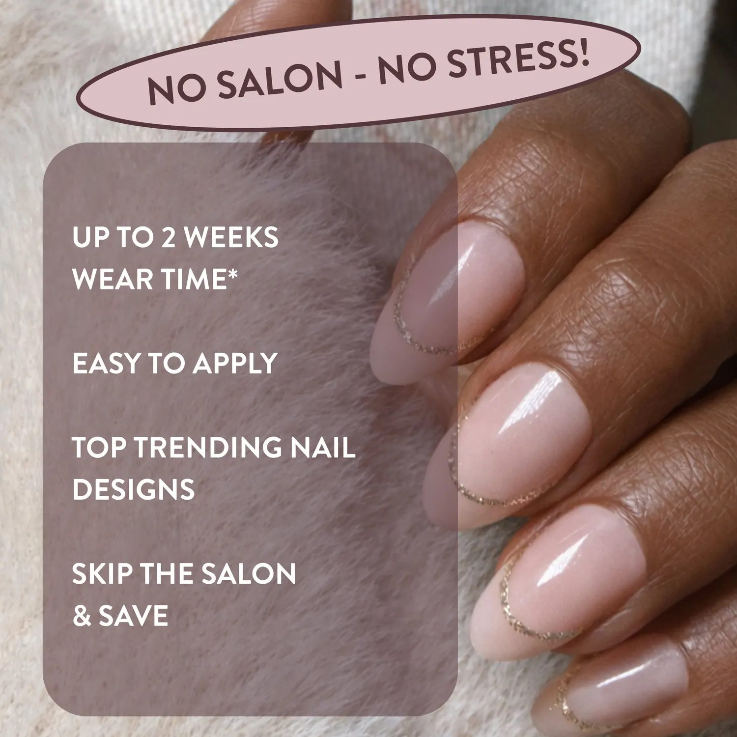 Nails Inc London Sabrina Gold French press-on negler