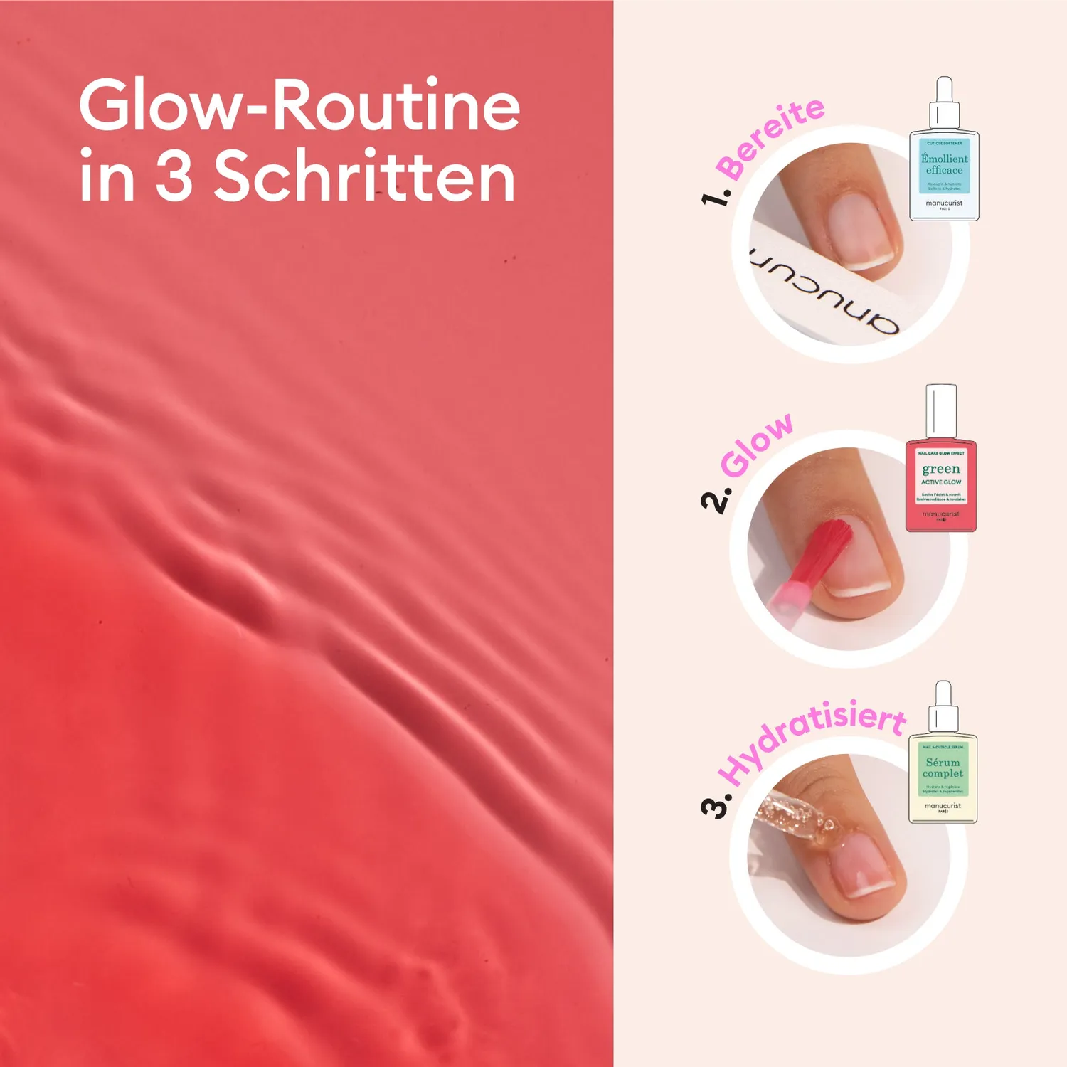 Manucurist Active Glow Raspberry manikyrsett rosaglød