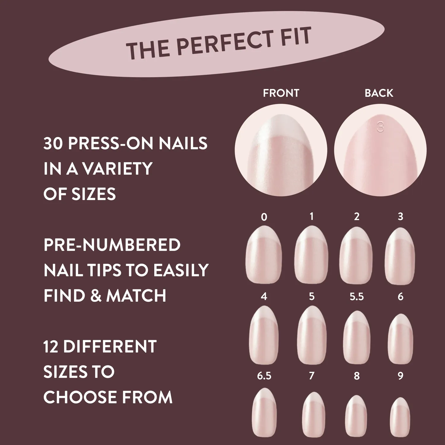 Nails Inc London All Out Olivia press-on negler french