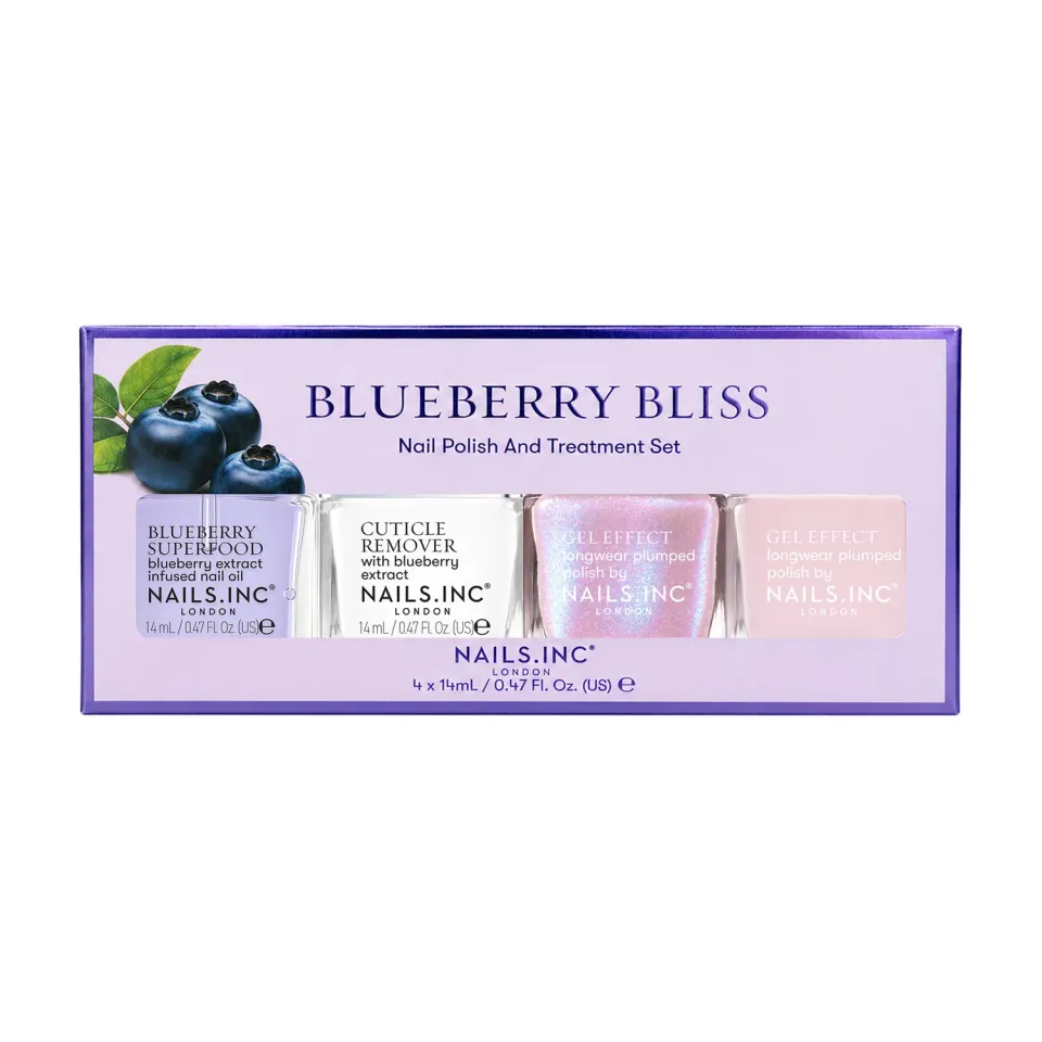 Nails Inc London Blueberry Bliss Quad neglelakk 4-pakning blå