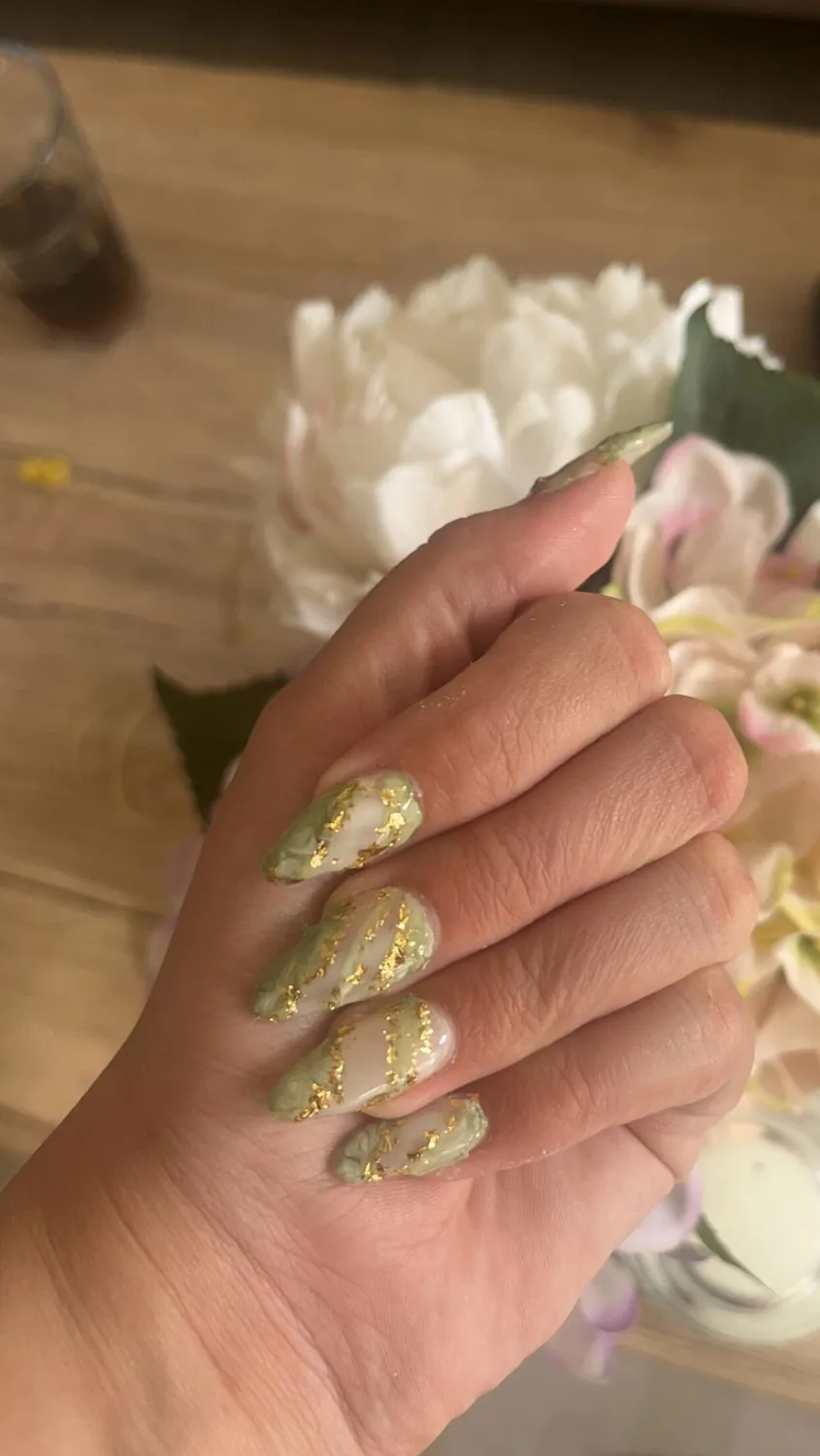 The Gel Collection Metallic Foil Flakes neglepynt 4 stk gull
