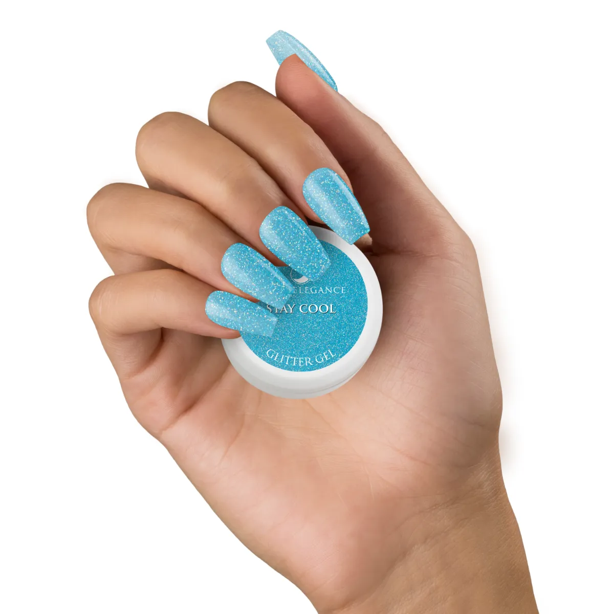 Light Elegance Stay Cool glittergel 10 ml blå