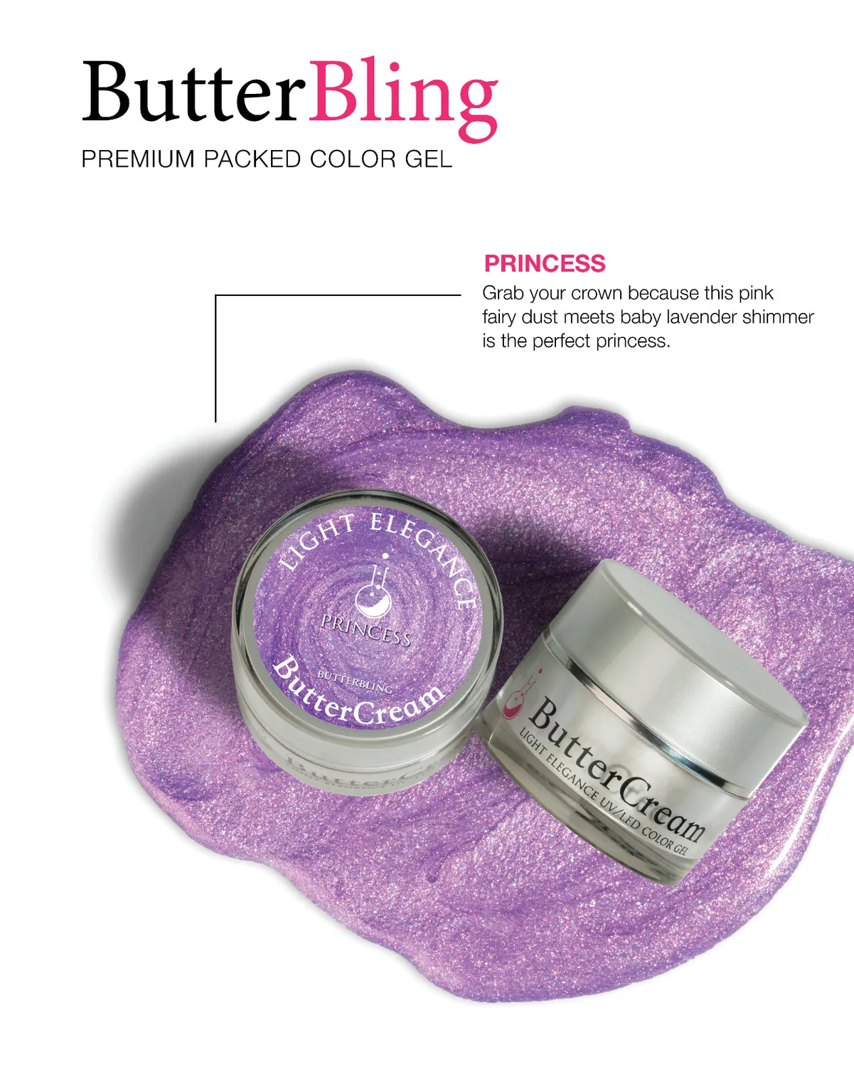 Light Elegance ButterBling Princess neglelakk 5 ml lilla