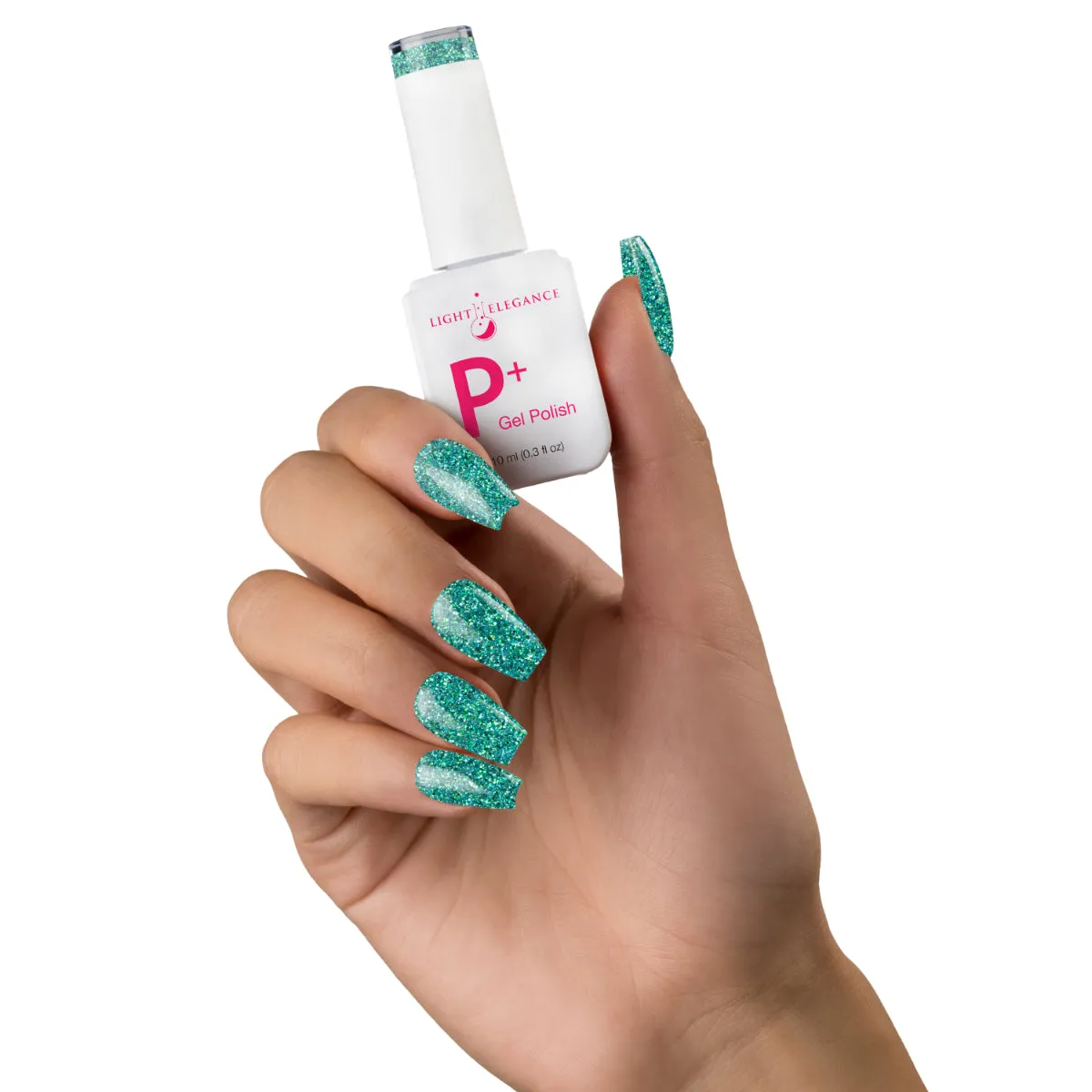 Light Elegance P+ Standing Ovation glitter gel polish 10 ml aqua